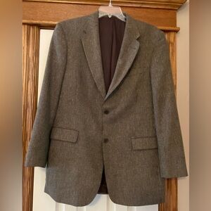 Murano Italy Dillards Mens Brown Tweed Sport Coat Blazer Sz 42 L Silk Wo…